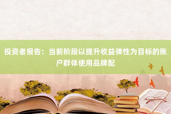 投资者报告：当前阶段以提升收益弹性为目标的账户群体使用品牌配