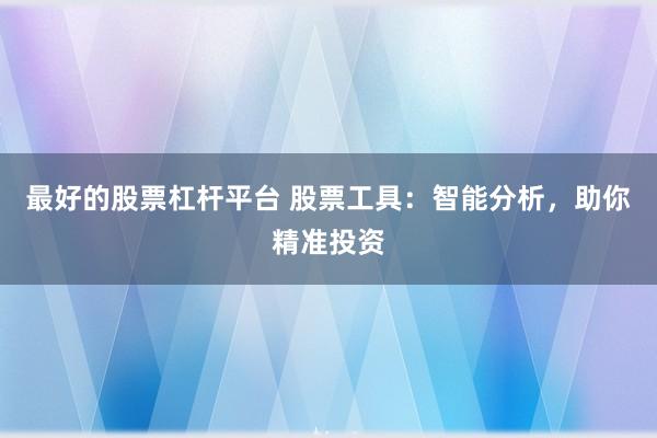 最好的股票杠杆平台 股票工具：智能分析，助你精准投资